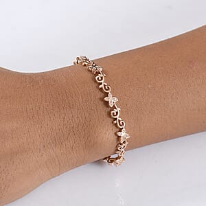 D'Joy Uncut Pink Diamond 0.25 ctw Bracelet in 18K Vermeil Rose Gold Over Sterling Silver (7.25 In)