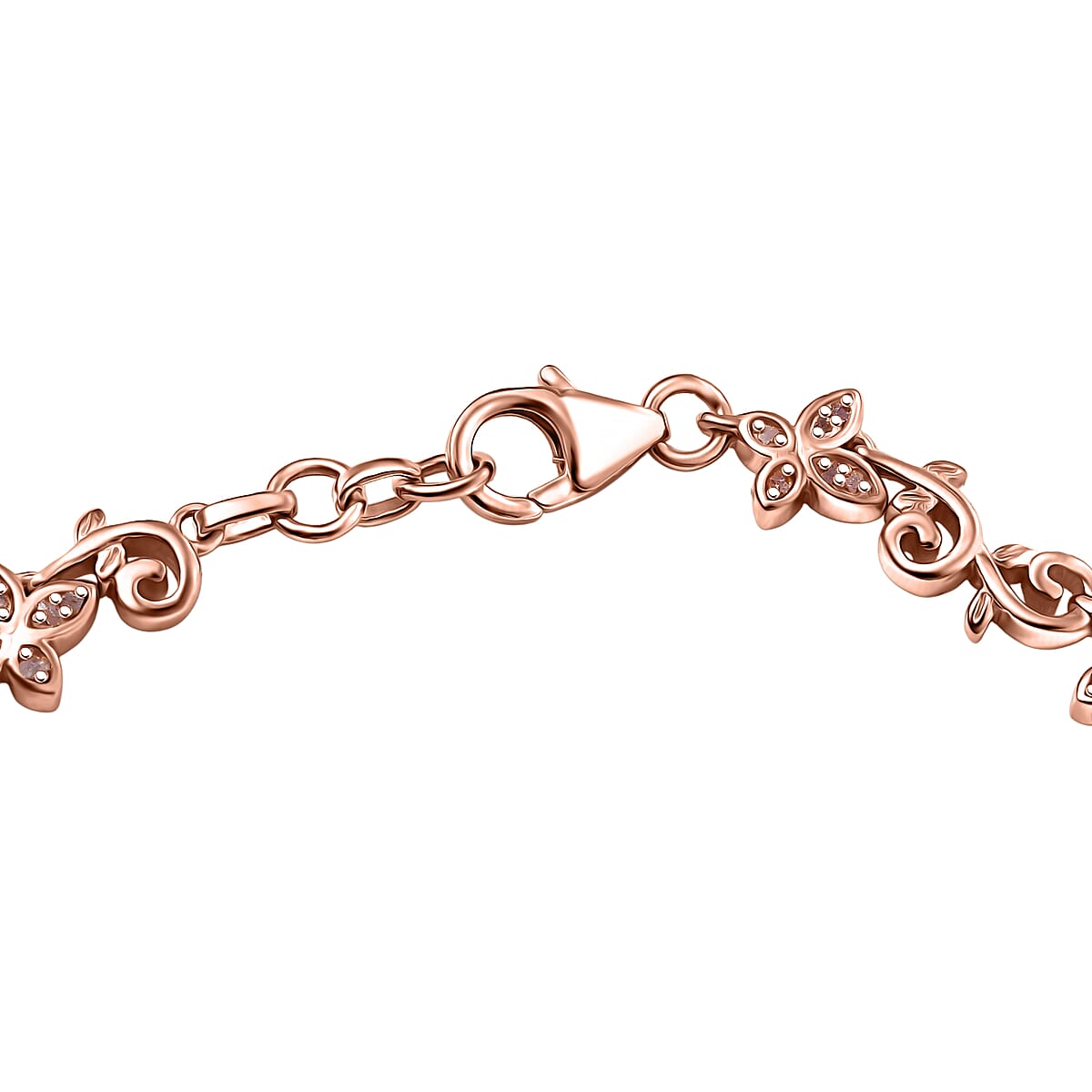 D'Joy Uncut Pink Diamond 0.25 ctw Bracelet in 18K Vermeil Rose Gold Over Sterling Silver (7.25 In) image number 3