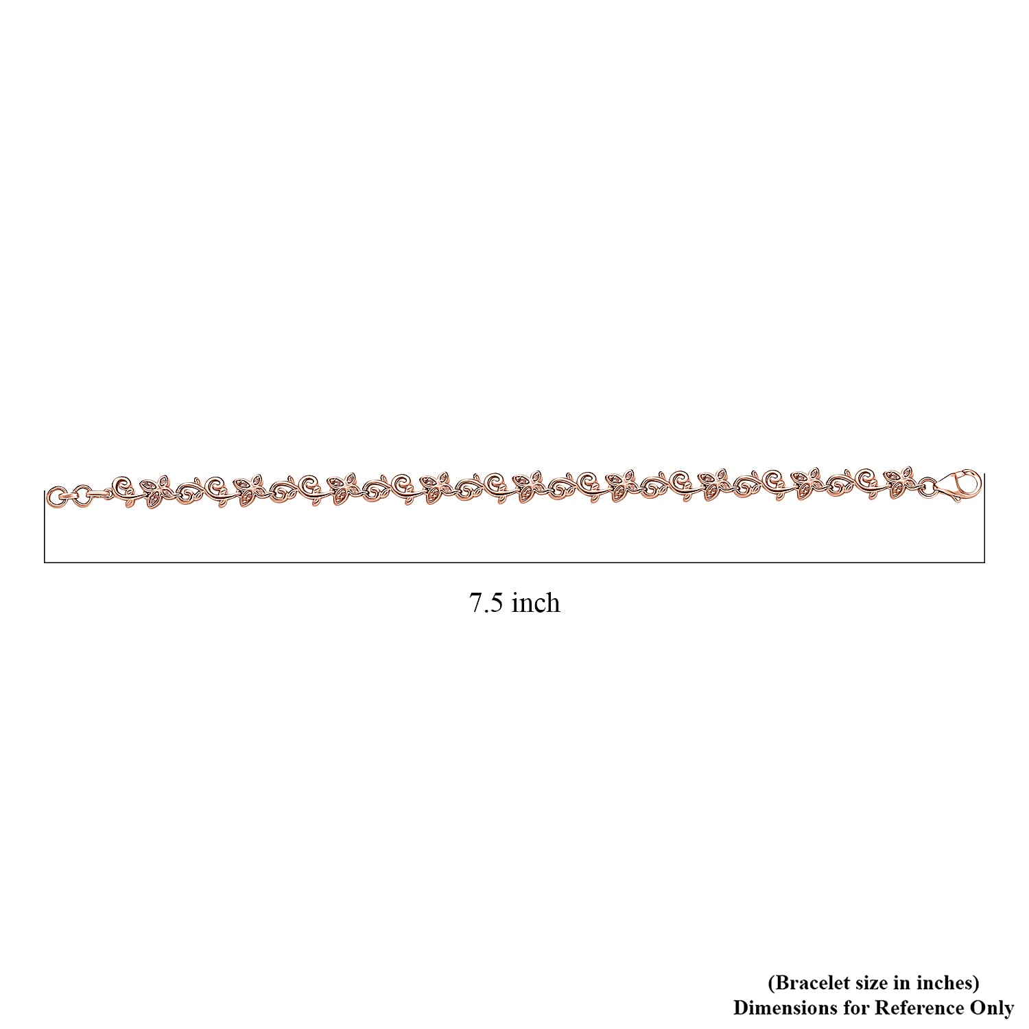 D'Joy Uncut Pink Diamond 0.25 ctw Bracelet in 18K Vermeil Rose Gold Over Sterling Silver (7.25 In)