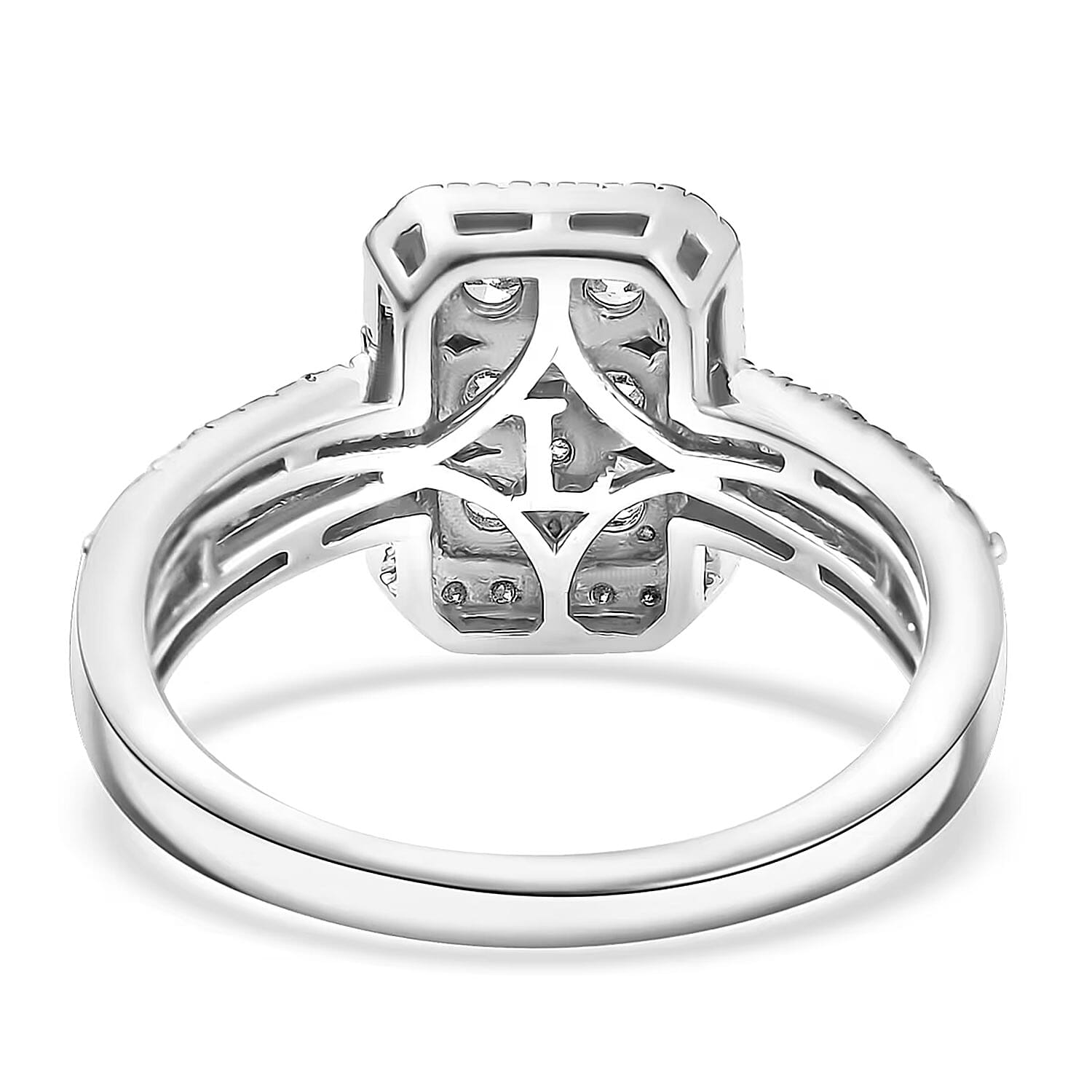 Luxuriant Lab Grown Diamond G-H SI 1.00 ctw Ring in Rhodium Over Sterling Silver (Size 10.0)