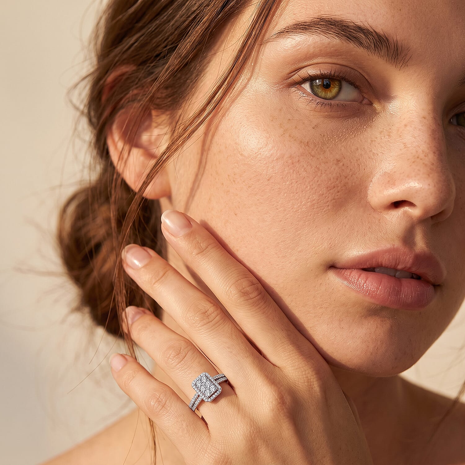 Luxuriant Lab Grown Diamond G-H SI 1.00 ctw Ring in Rhodium Over Sterling Silver (Size 6.0)
