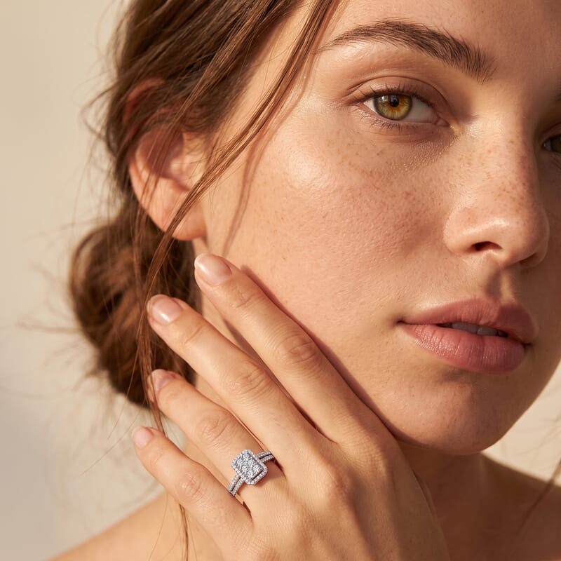 Luxuriant Lab Grown Diamond G-H SI 1.00 ctw Ring in Rhodium Over Sterling Silver (Size 6.0)