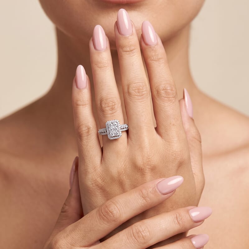 Luxuriant Lab Grown Diamond G-H SI 1.00 ctw Ring in Rhodium Over Sterling Silver (Size 6.0)