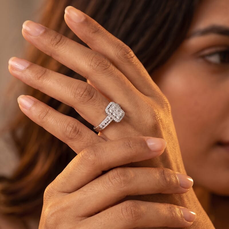 Luxuriant Lab Grown Diamond G-H SI 1.00 ctw Ring in Rhodium Over Sterling Silver (Size 6.0)