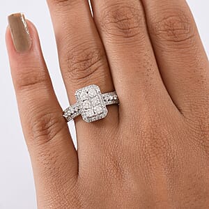 Luxuriant Lab Grown Diamond G-H SI 1.00 ctw Ring in Rhodium Over Sterling Silver (Size 7.0)