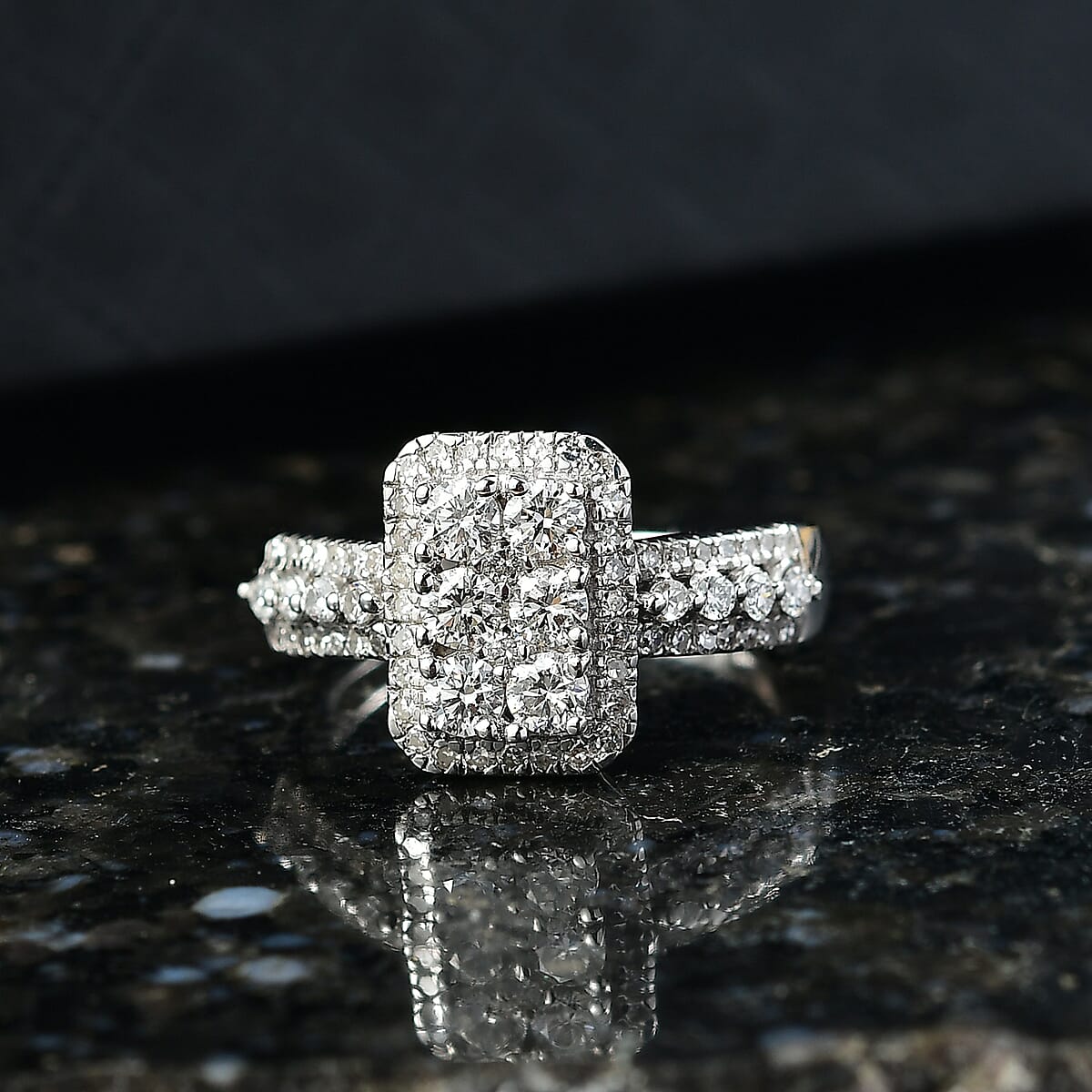 Luxuriant Lab Grown Diamond G-H SI 1.00 ctw Ring in Rhodium Over Sterling Silver (Size 8.0) image number 1