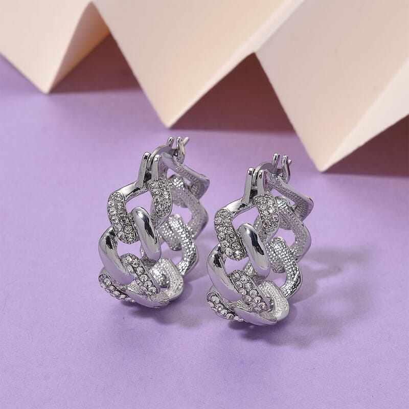 Austrian Crystal Earrings in Platinum Bond