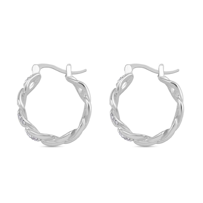 Austrian Crystal Earrings in Platinum Bond