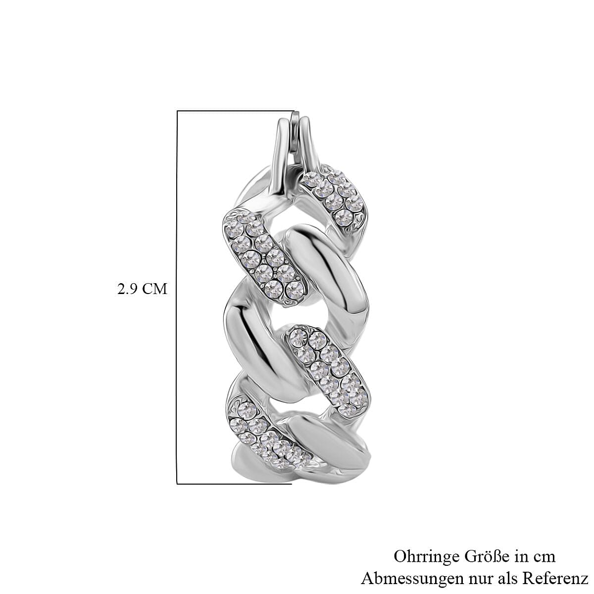 Austrian Crystal Earrings in Platinum Bond