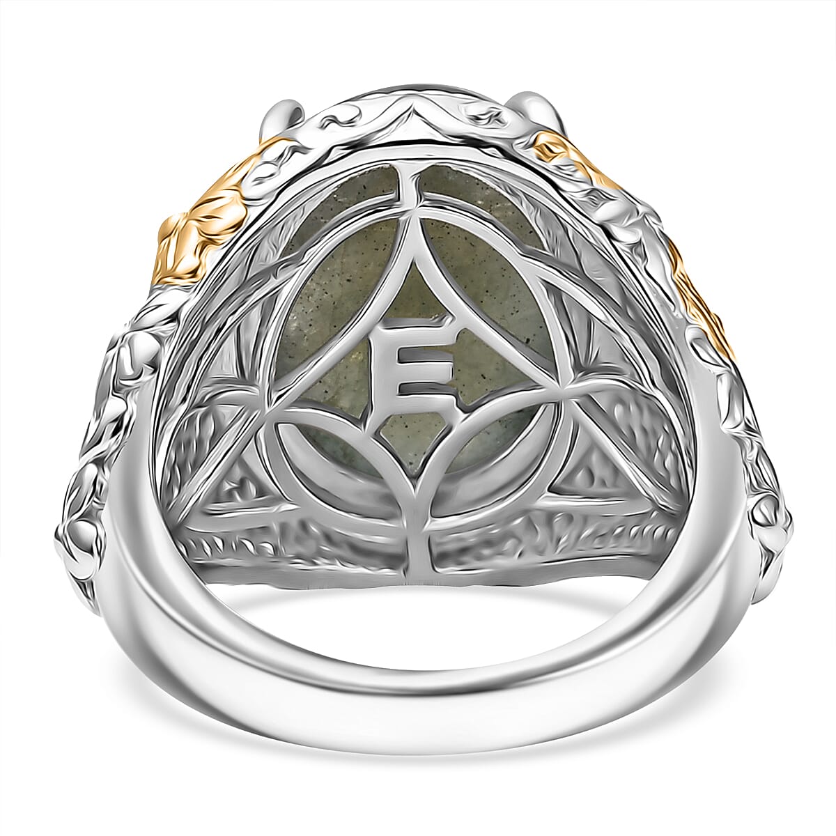 EverTrue AAA Malagasy Labradorite 9.70 ctw Solitaire Ring in 18K YG Plated and Platinum Bond (Size 10.0) image number 4
