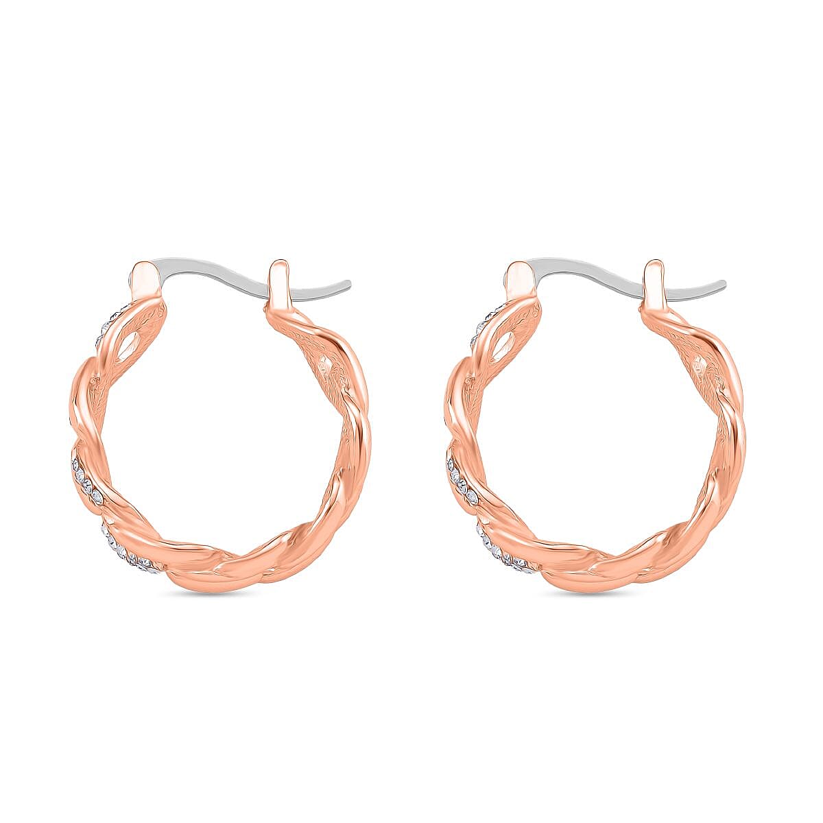 Austrian Crystal Earrings in Rosetone