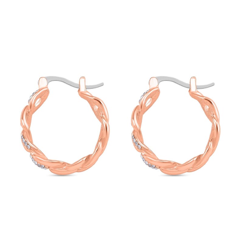 Austrian Crystal Earrings in Rosetone