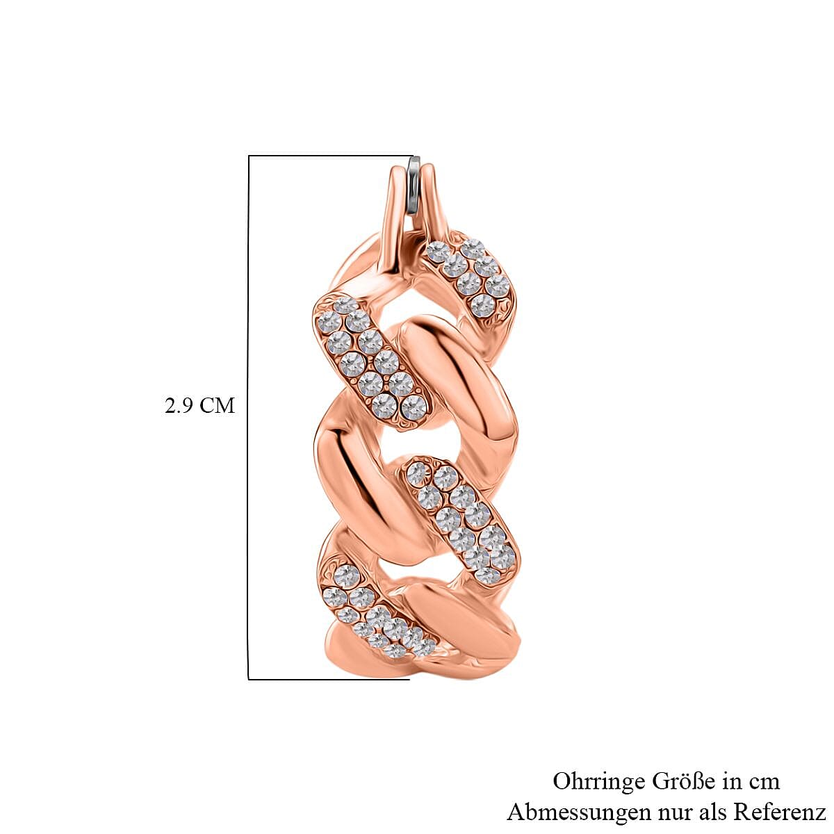 Austrian Crystal Earrings in Rosetone