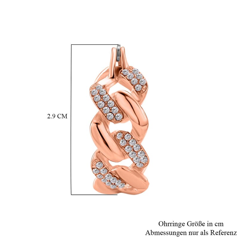 Austrian Crystal Earrings in Rosetone