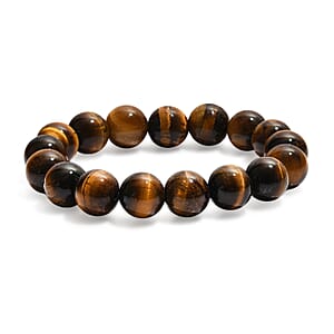 Tigers Eye 210.00 ctw Round Beaded Stretch Bracelet