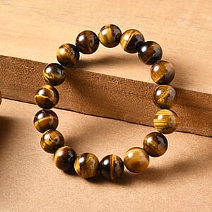 Tigers Eye 210.00 ctw Round Beaded Stretch Bracelet