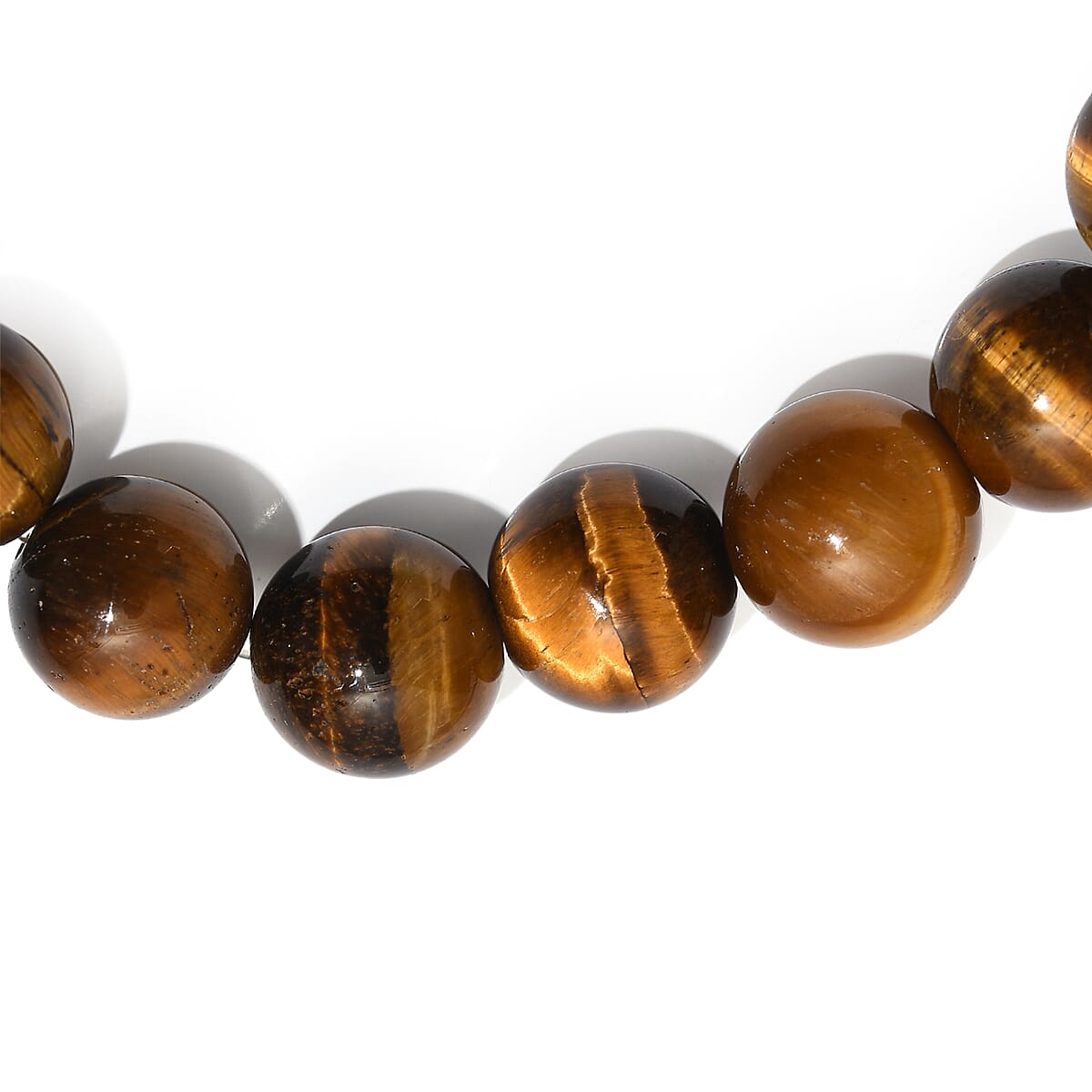 Tigers Eye 210.00 ctw Round Beaded Stretch Bracelet image number 3