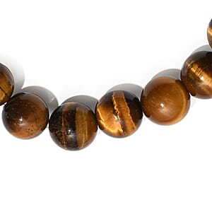 Tigers Eye 210.00 ctw Round Beaded Stretch Bracelet