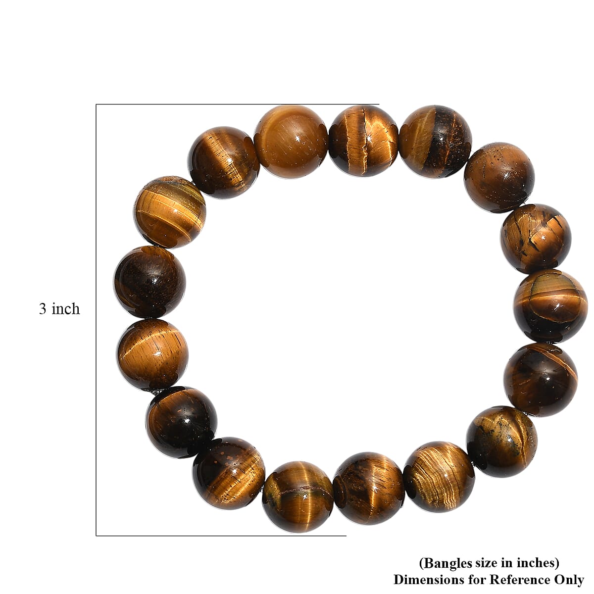 Tigers Eye 210.00 ctw Round Beaded Stretch Bracelet image number 4