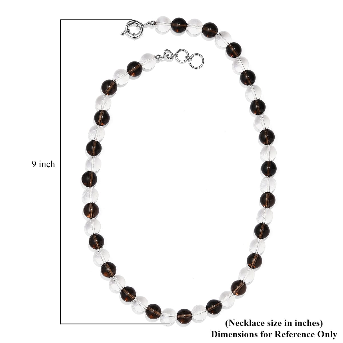 Brazilian Smoky Quartz and White Crystal Quartz 365.00 ctw Beaded Necklace in Platinum Bond 20 Inches image number 5