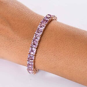 D'Joy Rose De France Amethyst 30.45 ctw Bracelet in 18K Vermeil Rose Gold Over Sterling Silver (7.50 In)