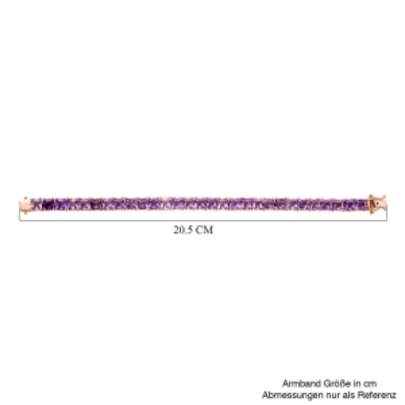 D'Joy Rose De France Amethyst 30.45 ctw Bracelet in 18K Vermeil Rose Gold Over Sterling Silver (7.50 In)