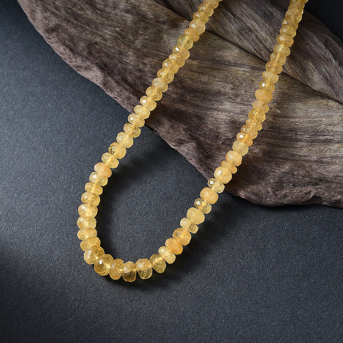 D'Joy Brazilian Heliodor 75.00 ctw Beaded Necklace 18-20 Inches in Rhodium Over Sterling Silver  image number 1
