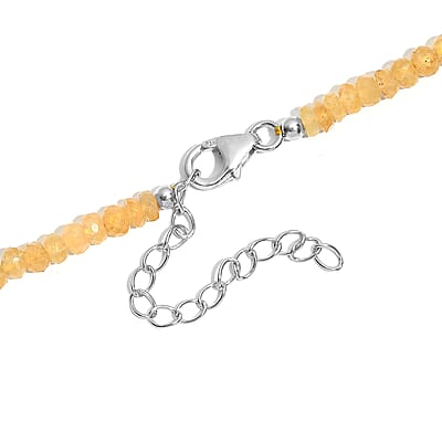 D'Joy Brazilian Heliodor 75.00 ctw Beaded Necklace 18-20 Inches in Rhodium Over Sterling Silver 