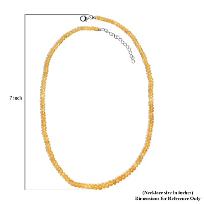 D'Joy Brazilian Heliodor 75.00 ctw Beaded Necklace 18-20 Inches in Rhodium Over Sterling Silver 