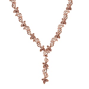 D'Joy Uncut Natural Pink Diamond 0.55 ctw Butterfly Necklace in 18K Vermeil Rose Gold Over Sterling Silver 18-20 Inches