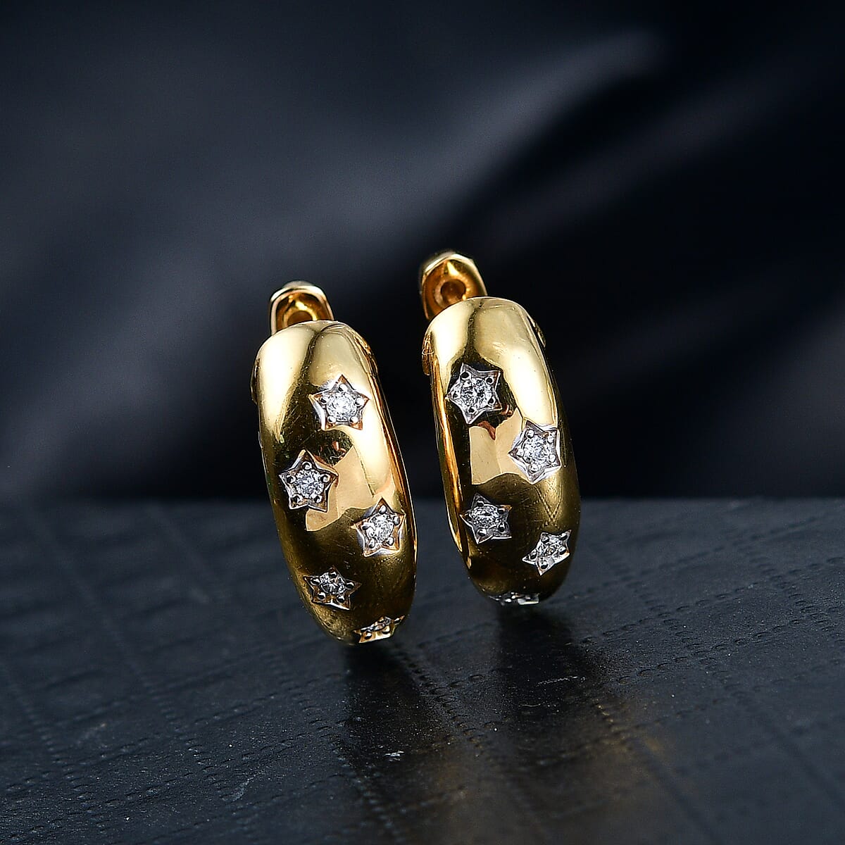 Luxuriant Lab Grown Diamond G-H SI 0.15 ctw Earrings in 14K Vermeil Yellow Gold Over Sterling Silver image number 1