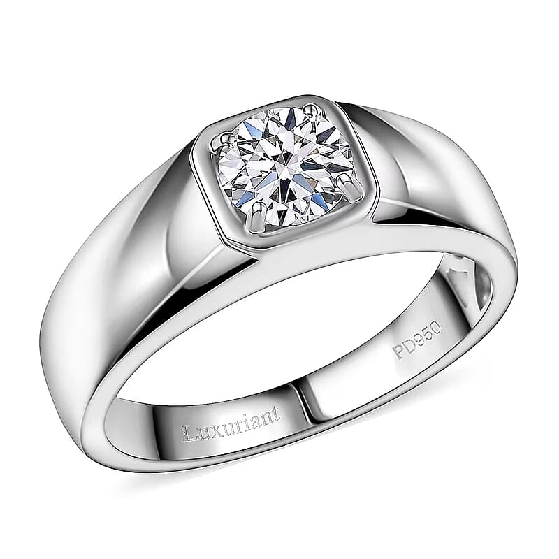 Luxuriant Lab Grown Diamond E-F VS 1.00 ctw Men's Ring in 950 Palladium (Size 10.0)