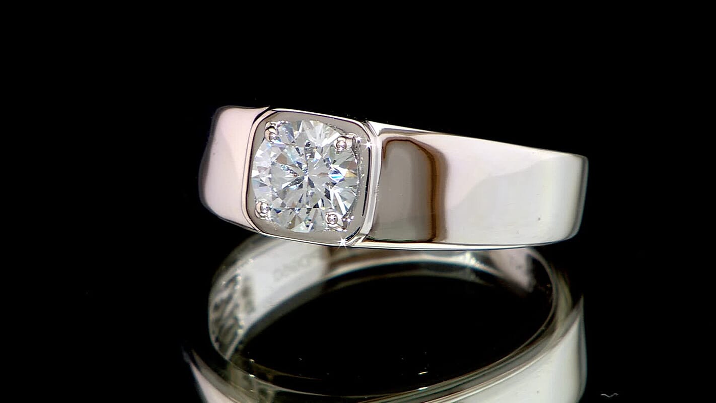 Luxuriant Lab Grown Diamond E-F VS 1.00 ctw Men's Ring in 950 Palladium (Size 10.0)