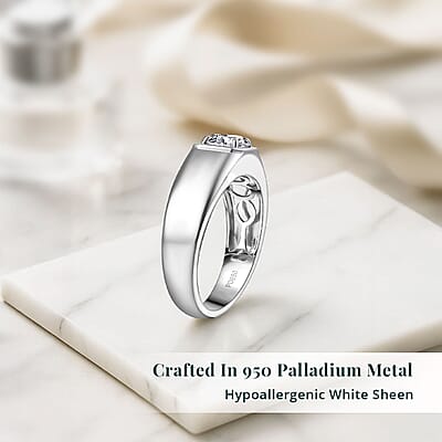 Luxuriant Lab Grown Diamond E-F VS 1.00 ctw Men's Ring in 950 Palladium (Size 10.0)