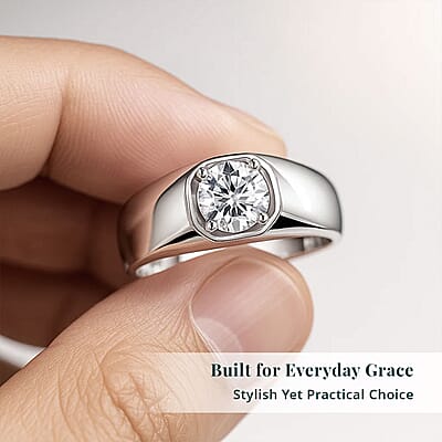 Luxuriant Lab Grown Diamond E-F VS 1.00 ctw Men's Ring in 950 Palladium (Size 10.0)