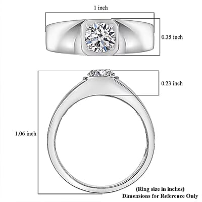 Luxuriant Lab Grown Diamond E-F VS 1.00 ctw Men's Ring in 950 Palladium (Size 10.0)