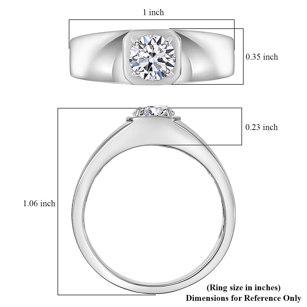 Luxuriant Lab Grown Diamond 1.00 ctw Men's Ring in 950 Palladium (Size 10.0)  image number 5