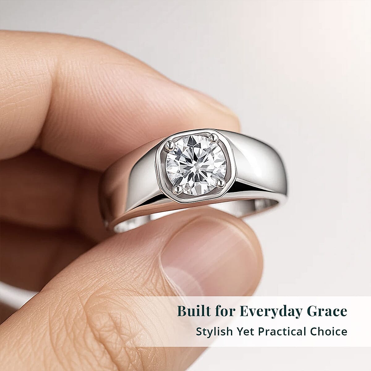 Luxuriant Lab Grown Diamond E-F VS 1.00 ctw Men's Ring in 950 Palladium (Size 11.5) image number 5