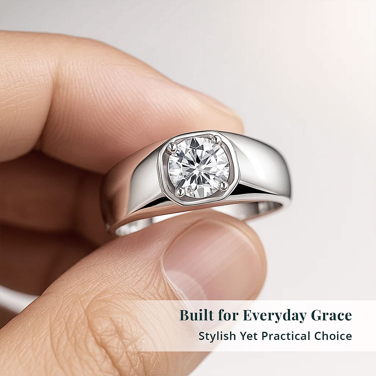 Luxuriant Lab Grown Diamond E-F VS 1.00 ctw Men's Ring in 950 Palladium (Size 9.0) image number 5