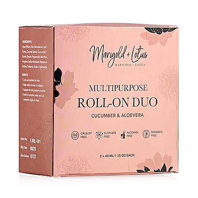 Marigold and Lotus Multipurpose Roll-On Duo - Cucumber and Aloevera (1.35oz)