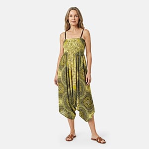 TLV Tamsy Lime Mandala 2 in 1 Harem Pant - One Size Fits Most
