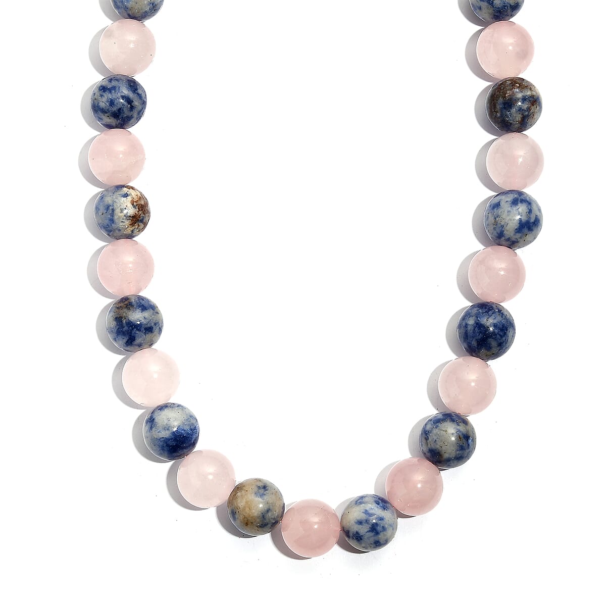 Galilea Rose Quartz and Sodalite 330.00 ctw Beaded Necklace in Platinum Bond 20 Inches image number 0
