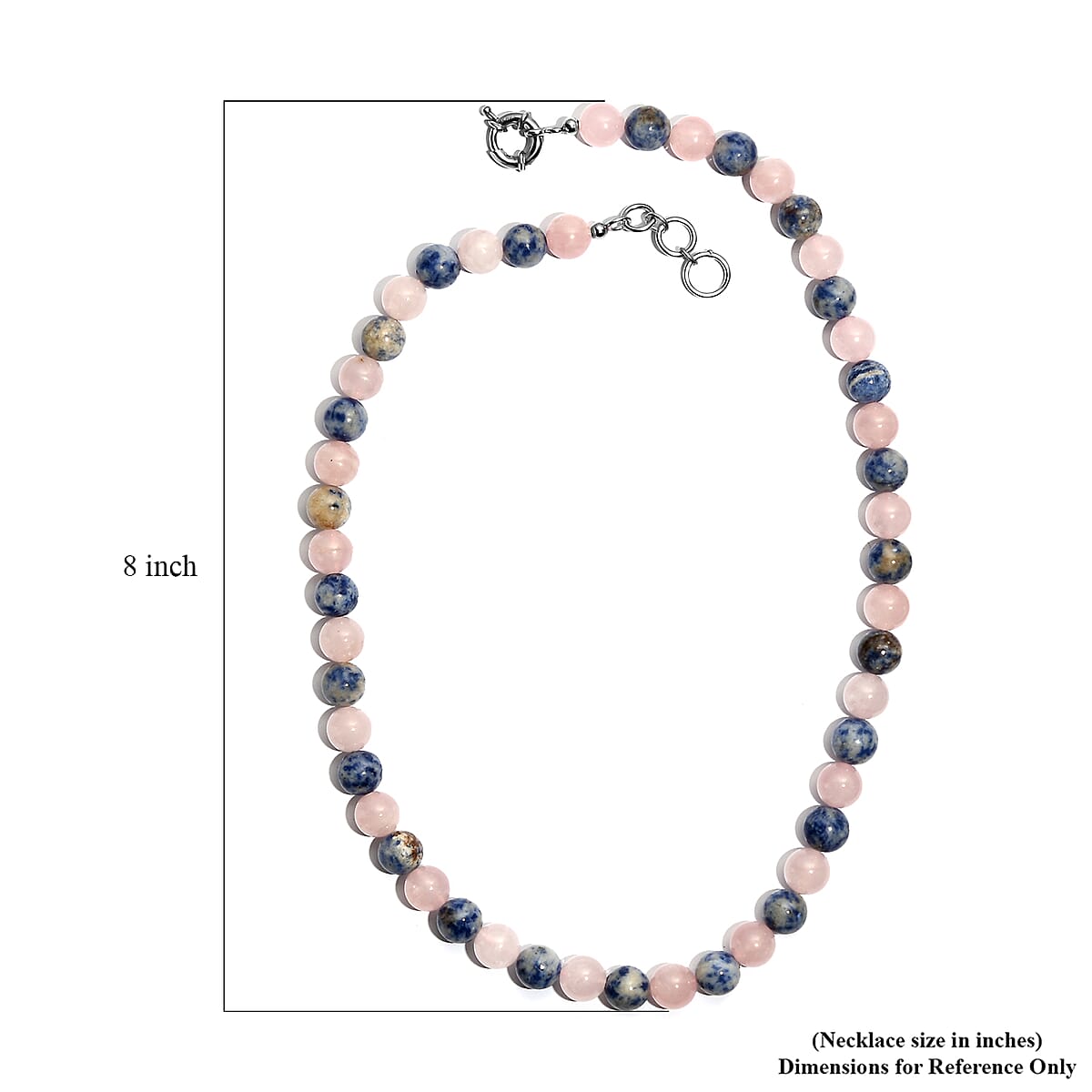 Galilea Rose Quartz and Sodalite 330.00 ctw Beaded Necklace in Platinum Bond 20 Inches image number 5