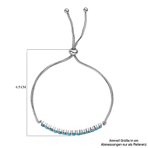Sleeping Beauty Turquoise Fancy 1.96 ctw Bracelet in Stainless Steel (10.00 In)