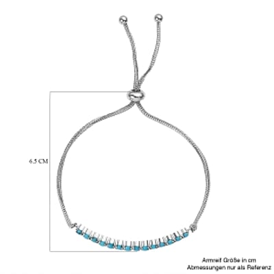 Sleeping Beauty Turquoise Fancy 1.96 ctw Bracelet in Stainless Steel (10.00 In)