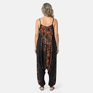 TLV Tamsy Black Floral 2 in 1 Harem Pant - One Size Fits Most