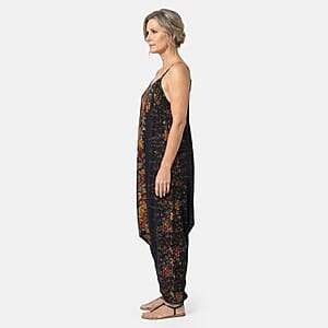 TLV Tamsy Black Floral 2 in 1 Harem Pant - One Size Fits Most
