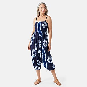 TLV Tamsy Navy Tie & Dye 2 in 1 Harem Pant - One Size Fits Most