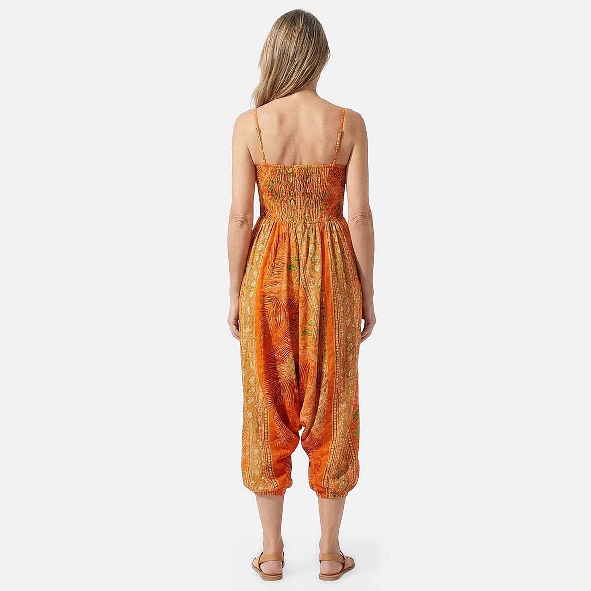 TLV Tamsy Orange Feather 2 in 1 Harem Pant - One Size Fits Most image number 2