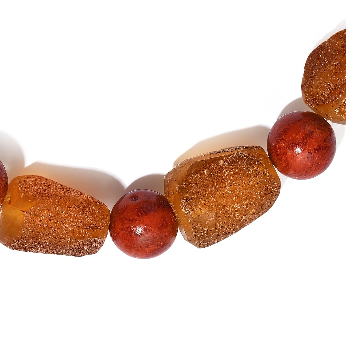 Baltic Amber and Coral Stretch Bracelet image number 3